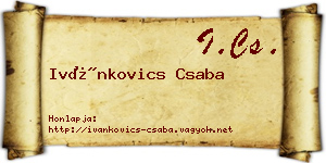 Ivánkovics Csaba névjegykártya