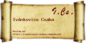 Ivánkovics Csaba névjegykártya